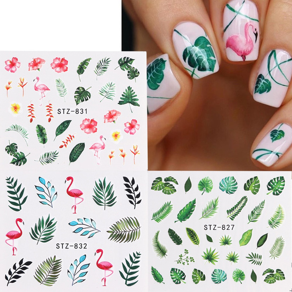 Green Leaves Nail Art Stickers